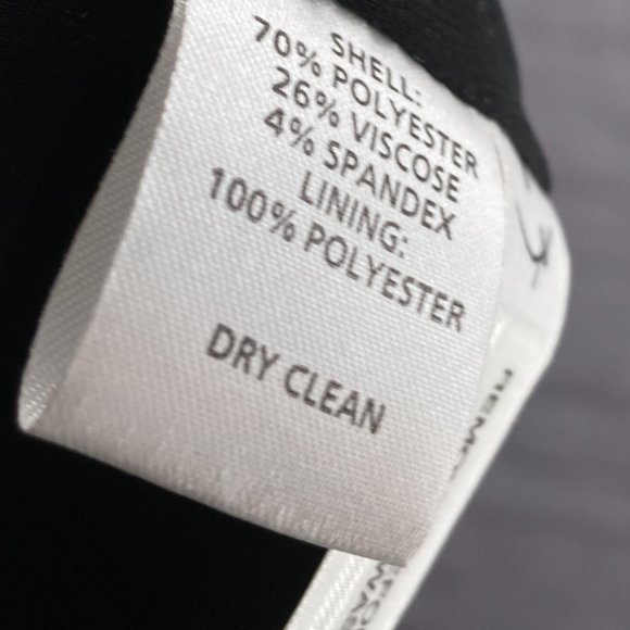 New Ann Taylor LOFT 4 Black Surplice Chiffon Trim Classic Stretch Sheath Dress - Picture 5 of 5